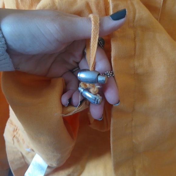 100% Linen Jacket Susan Bristol Button Up Orange Womens size Medium - Picture 6 of 9